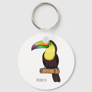 Porte-clés Illustration d'oiseau toucain à bec de Keel