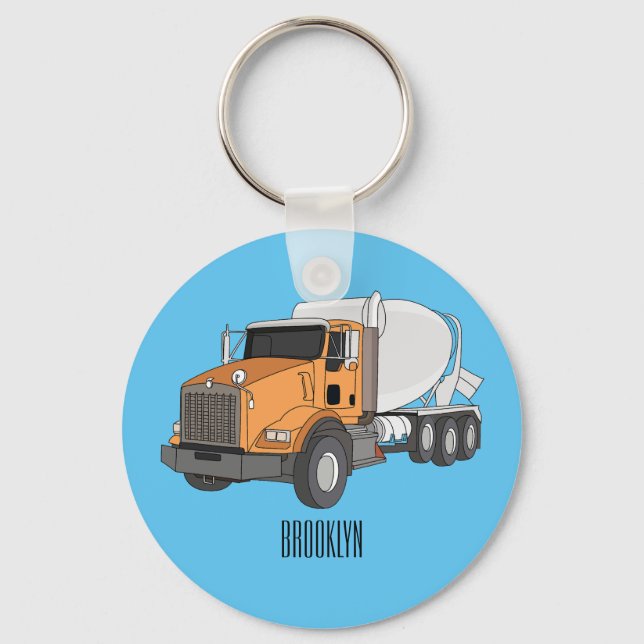 Porte-clés Illustration du camion de mélange de béton (Recto)
