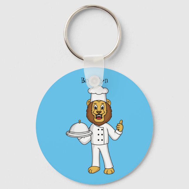 Porte-clés Illustration du chef mignon lion (Recto)