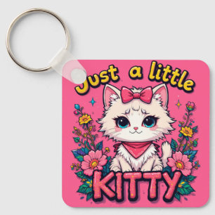 Porte-clés Illustration d'un adorable chaton blanc