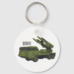Porte-clés Illustration d'un camion de missiles militaires