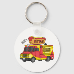 Porte-clés Illustration d'un camion de nourriture pour chien 