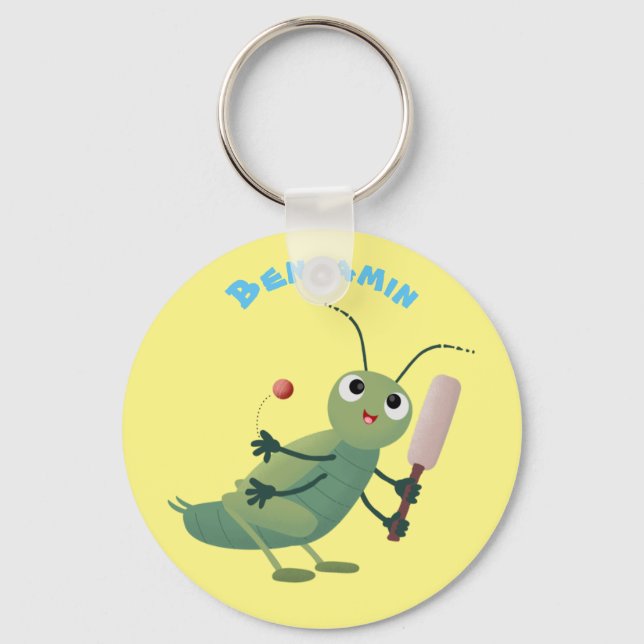 Porte-clés Illustration d'un insecte du cricket vert mou (Recto)