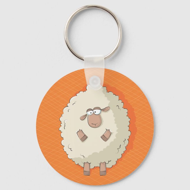 Porte-clés Illustration d'un mouton géant mignon et drôle (Recto)