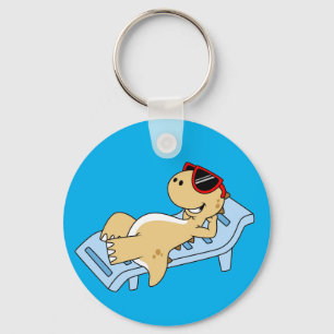 Porte-clés Illustration D'Un Tyrannosaurus Rex Bain De Soleil