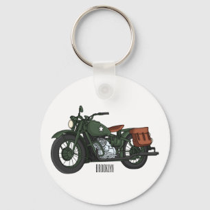 Porte-clés Illustration d'une moto de croiseur militaire