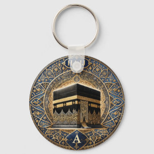 Porte-clés Illustration élégante Hajj Mabrur Kaaba Bâton Rond