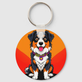 Porte-clés Illustration Joyful Cartoon Dog