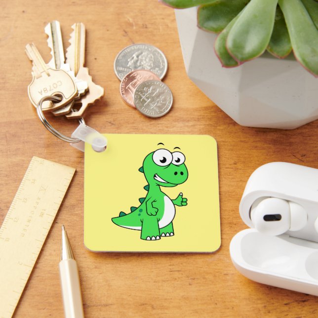 Porte-clés Illustration Mignonne Du Tyrannosaurus Rex. 2 (Bureau)