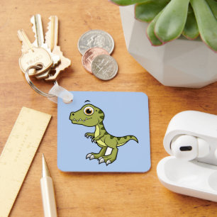 Porte-clés Illustration Mignonne D'Un Rex Tyrannosaurus.