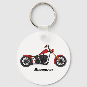 Porte-clés Illustration motocyclette de style hélicoïdal