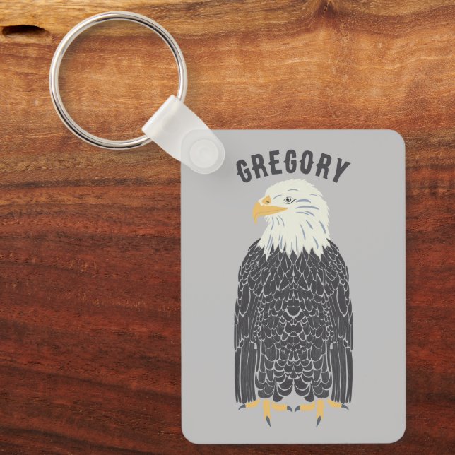 Porte-clés Illustration personnalisée de l'aigle à tête debou (Recto)