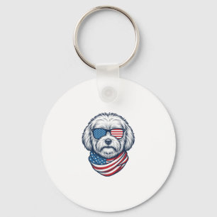 Porte-clés Illustration vectorielle de chien duveteux patriot