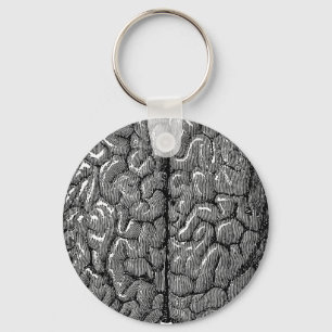 Porte-clés Illustration vintage du cerveau humain