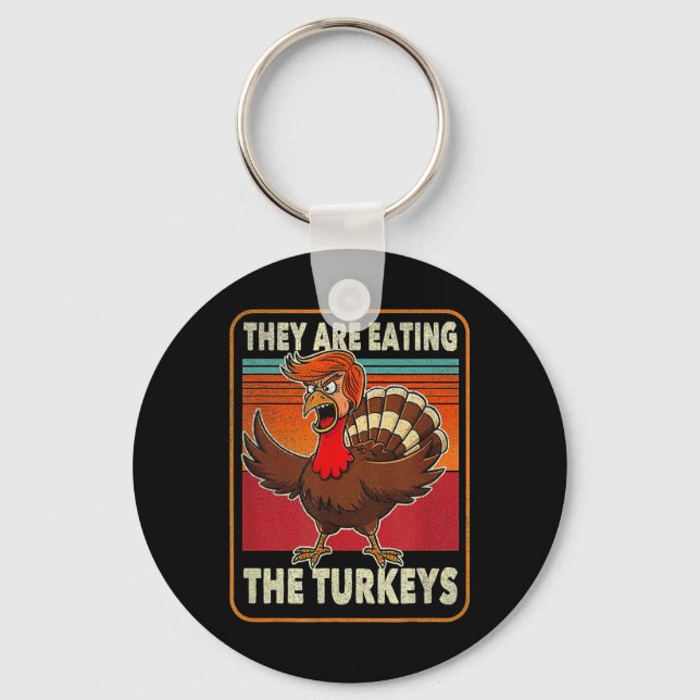 Porte-clés Ils Mangent Les Dindons Thanksgiving Humour (Recto)