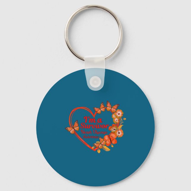 Porte-clés I'm A Survivor Heart Disease Awareness Red Butterf (Recto)