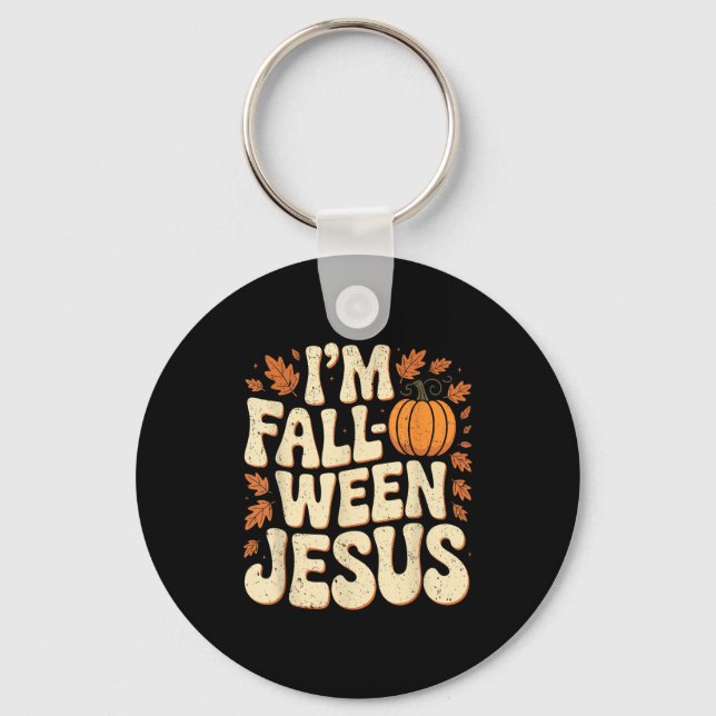 Porte-clés I'm Fall-o-ween Jesus Halloween Christian Groovy P (Recto)