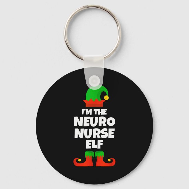 Porte-clés I'm The Neuro Nurse Elf Family Pajama Christmas Fu (Recto)