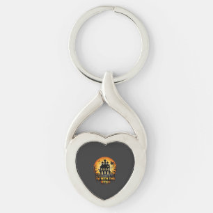 Porte-clés Im Witch Maison Hantée Pleine Lune Citrouilles