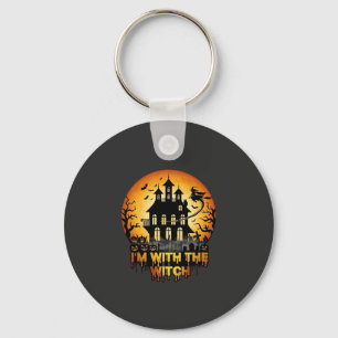 Porte-clés Im Witch Maison Hantée Pleine Lune Citrouilles