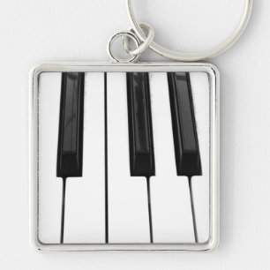 Porte-clés Image de film blanche noire de clé de clavier de
