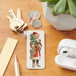 Porte-clés Image découpée de Noël vintage, Père Noël