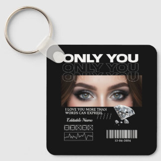 Porte-clés Image & Nom Yeux Personnalisés | Personnalisé
