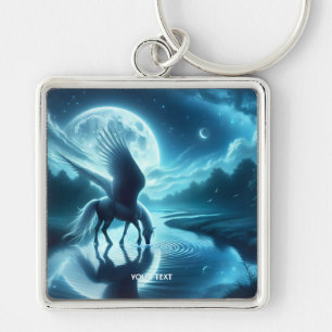 Porte-clés Imaginaire Cheval mignon Ailes Lune