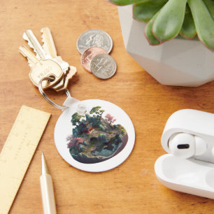 Porte-clés Imaginaire chinois mignon 3D  paysage cercle Porte