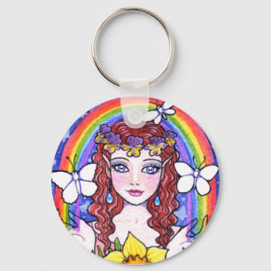 Porte-clés Imaginaire féerique de fleur de porte - clé par