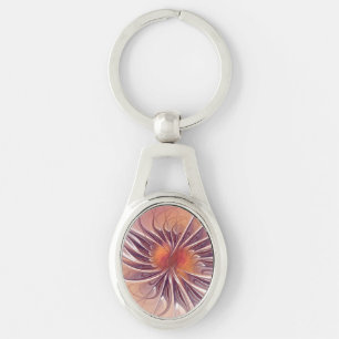 Porte-clés Imaginaire Floral, Fleur Fractale Abstraite Coloré