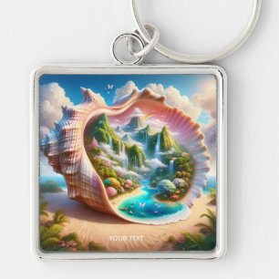 Porte-clés Imaginaire Joli Coquillage Paysage caché