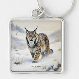 Porte-clés Imaginaire Lynx doux neige hivernale