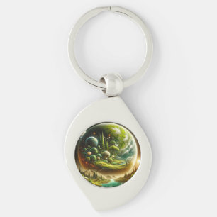 Porte-clés Imaginaire Magique Planète Avec Nature Céleste