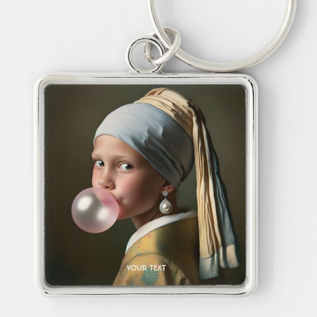 Porte-clés Imaginaire mignon bulle rose gomme (Devant)