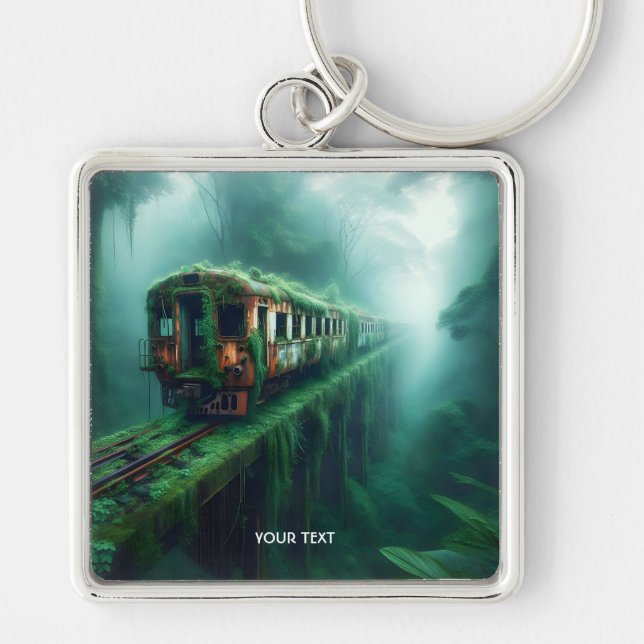 Porte-clés Imaginaire mignon vieux train passé (Devant)