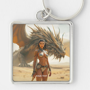 Porte-clés Imaginaire mignonne fille Dragon désert