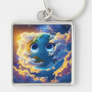 Porte-clés Imaginaire Mignonne Happy Earth Space