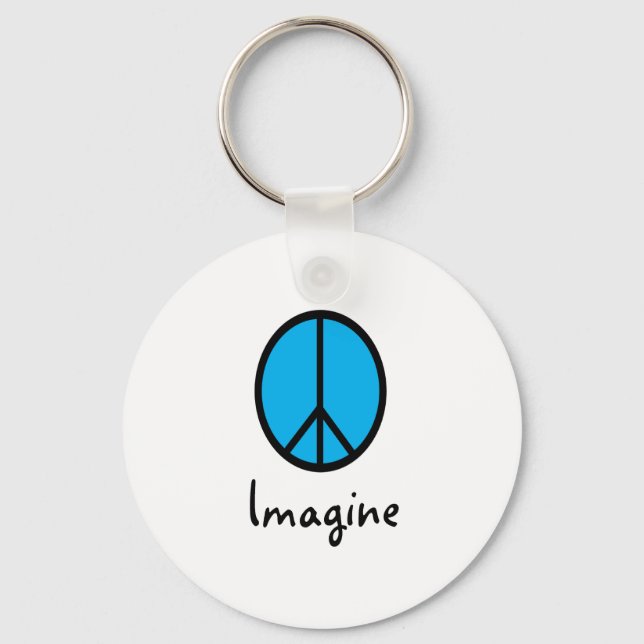 Porte-clés Imaginez le symbole de paix BLUE (Recto)