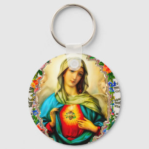 Porte-clés Immaculate Heart of Virgin Mary Catholic Saint 