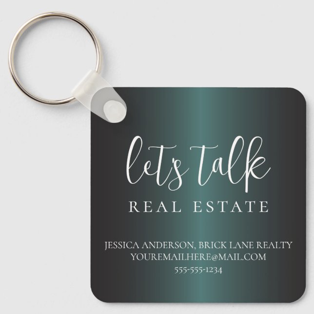 Porte-clés Immobilier professionnel Green Metallic Foil (Recto)