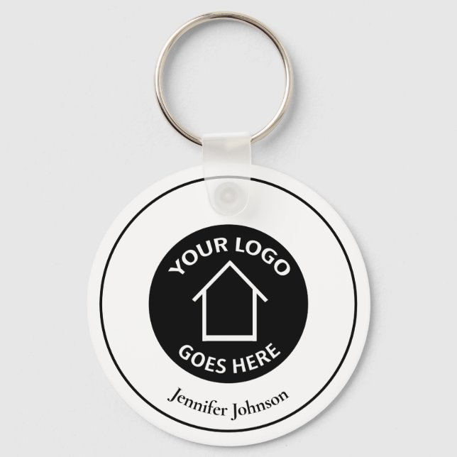 Porte-clés Immobilier Société Ajouter Votre Logo Moderne Pers (Recto)