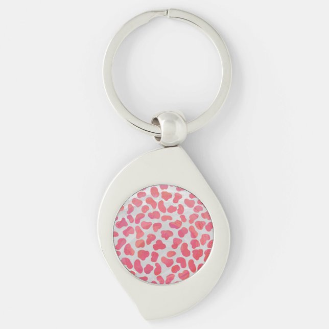 Porte-clés Impression dalmate rose et blanc (Devant)