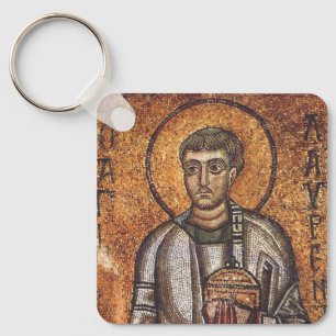 Porte-clés Impression d'art mosaïque orthodoxe Saint Laurent