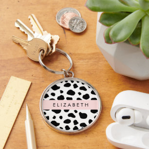 Porte-clés Impression De Vache, Spots De Vache, Noir Et Blanc