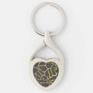 Porte-clés Impression Giraffe noir et jaune