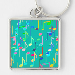Porte-clés Impression musicale - turquoise, multi