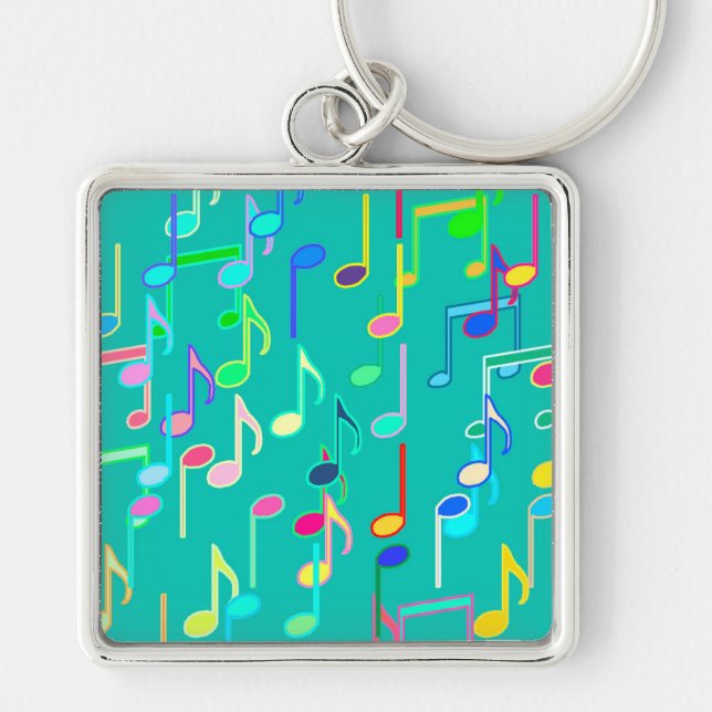 Porte-clés Impression musicale - turquoise, multi (Devant)