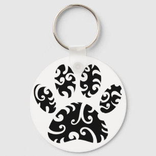 Porte-clés Impression Tribale de tatouage de chien