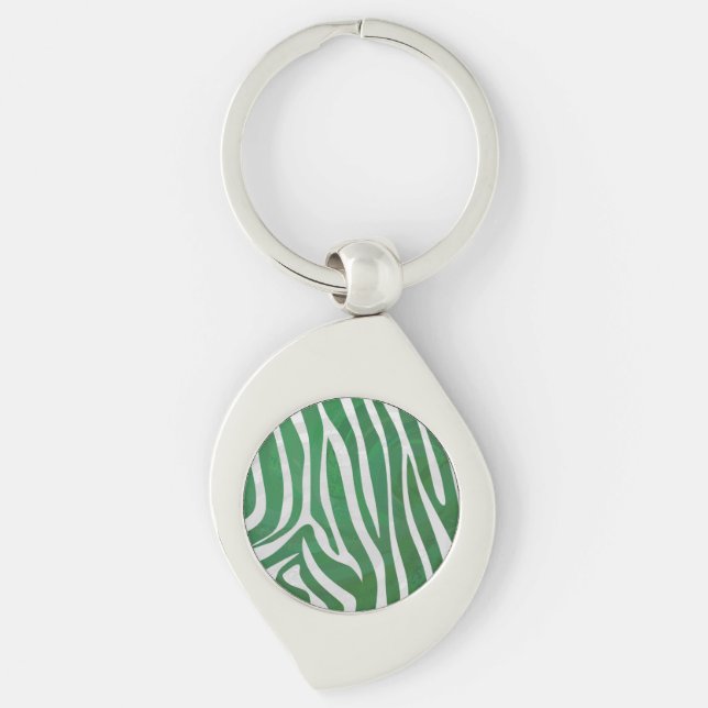 Porte-clés Impression verte et blanche Zebra (Devant)